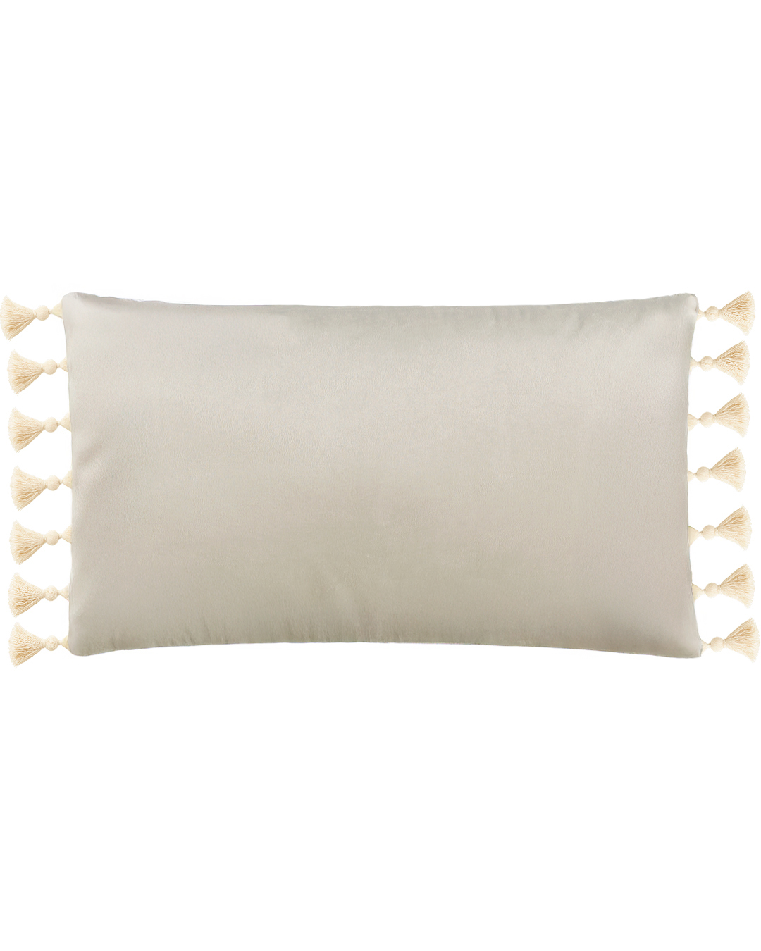 Coussin décoratif avec rembourrage, 30 x 50 cm - Puro Alare - à franges, crème