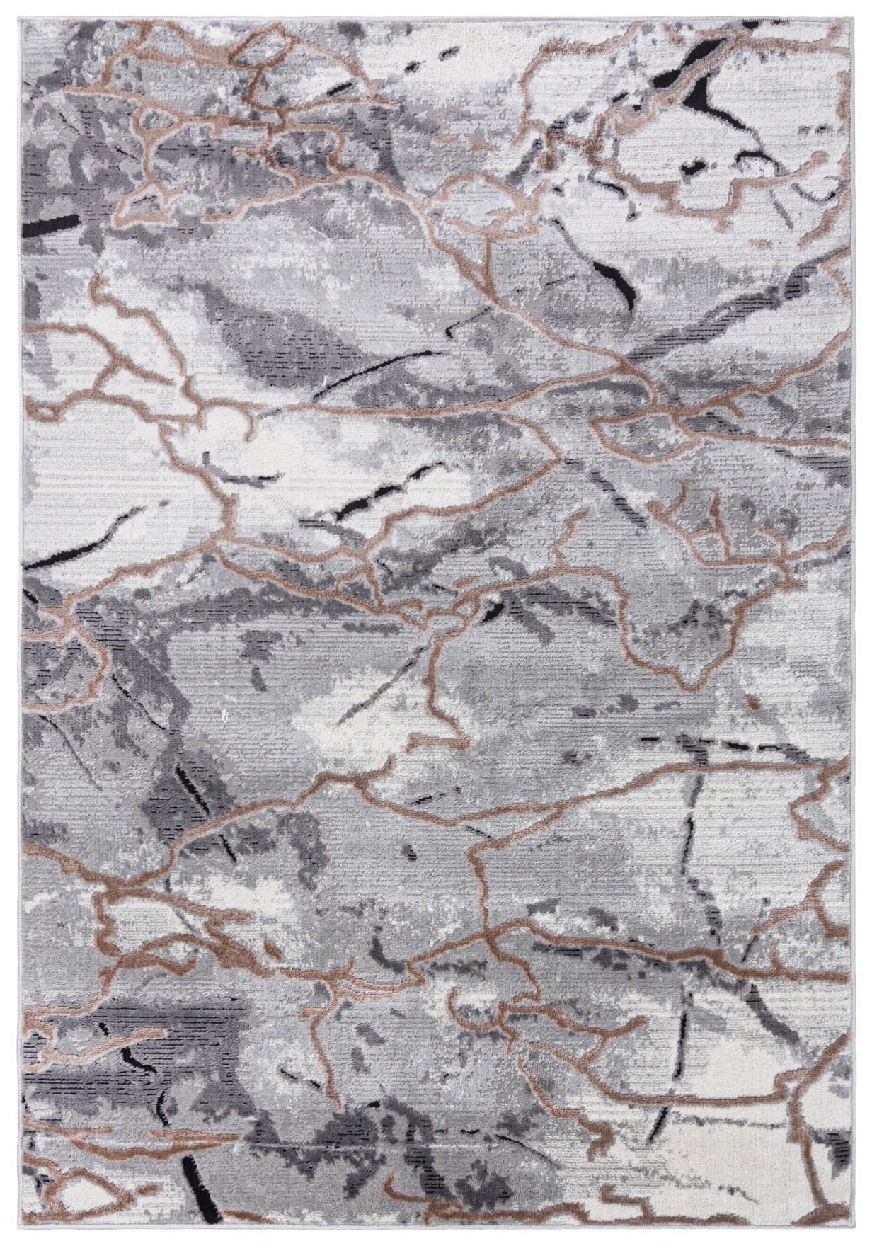 Tapis moderne - Portland R215D L GRAYD VIZON - abstrait effet marbre, gris