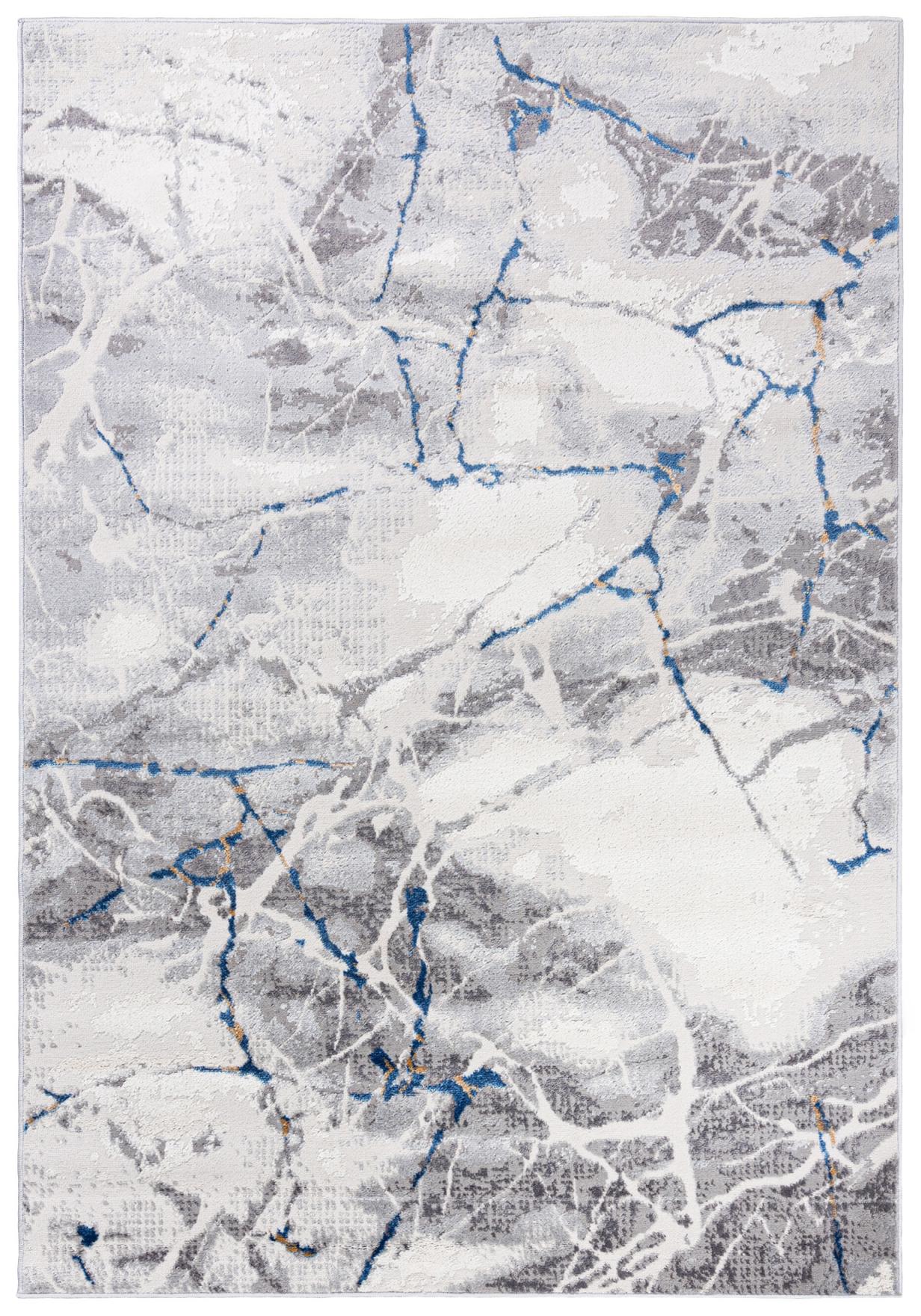 Tapis moderne - Portland R216B L GRAYD BLUE - abstrait effet marbre, gris, bleu