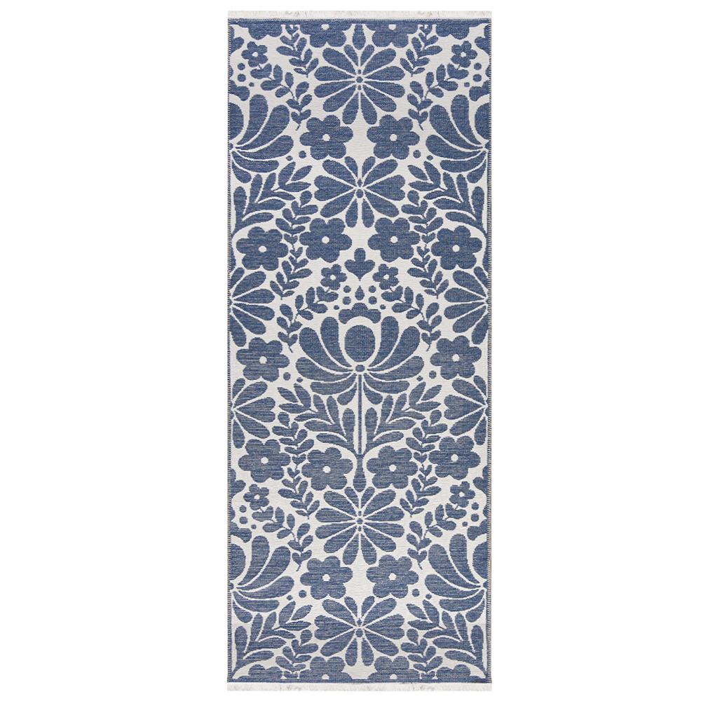 Tapis Moderne Réversible - Amalfi Petalo - crème, bleu marine