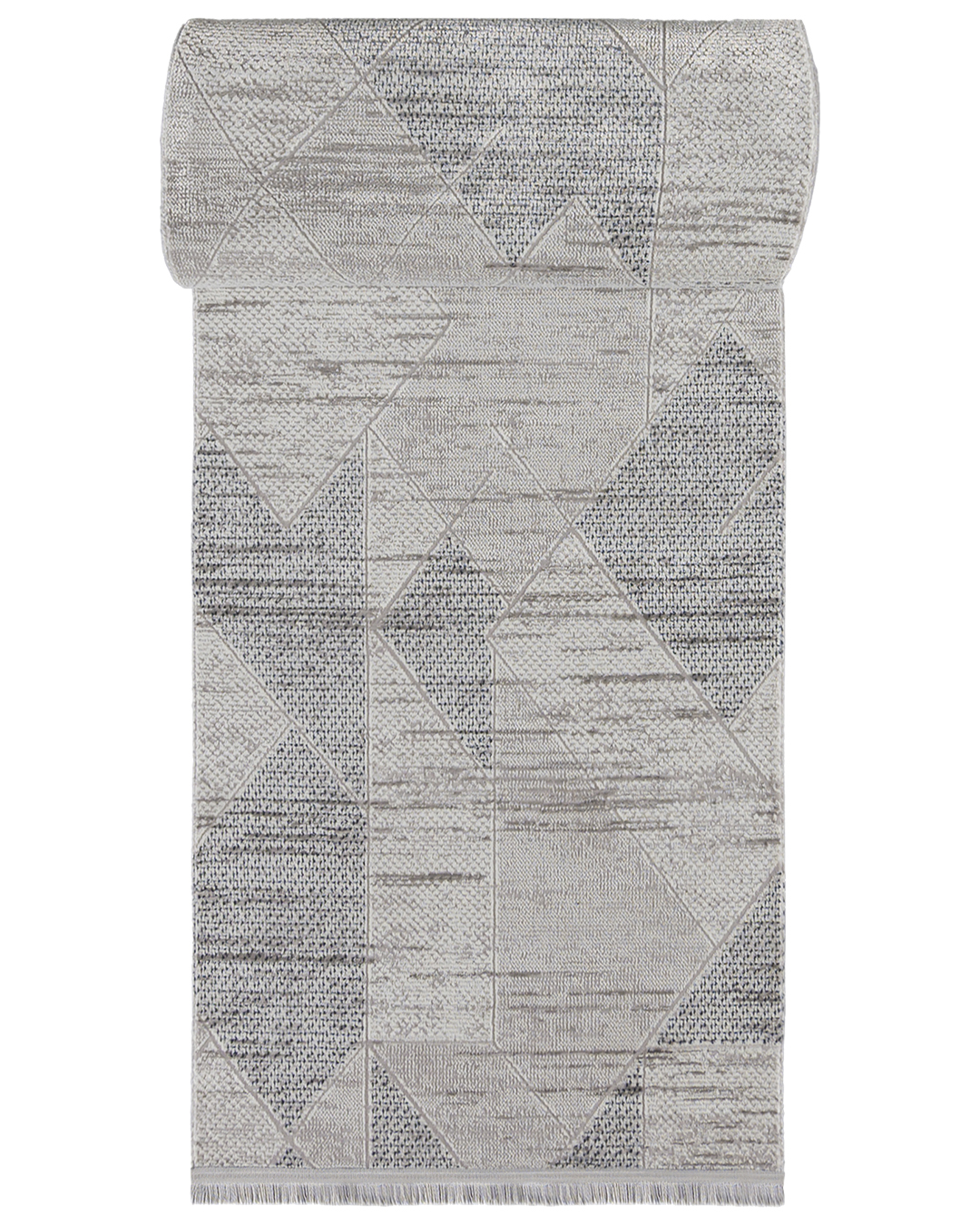 Tapis Moderne à Franges - Bari Filo Blu - gris, bleu
