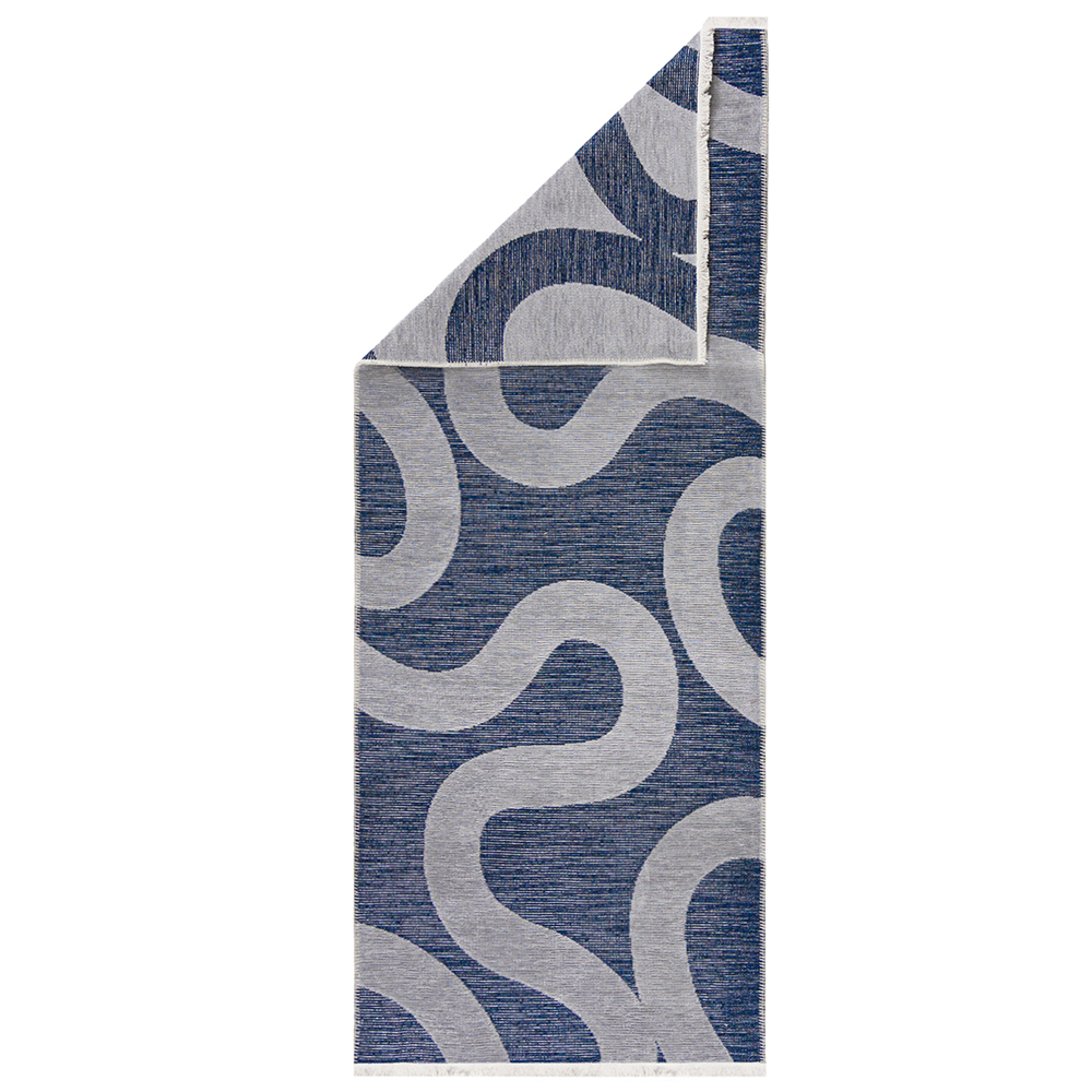 Tapis Moderne Réversible - Amalfi Celeste - gris, bleu marine