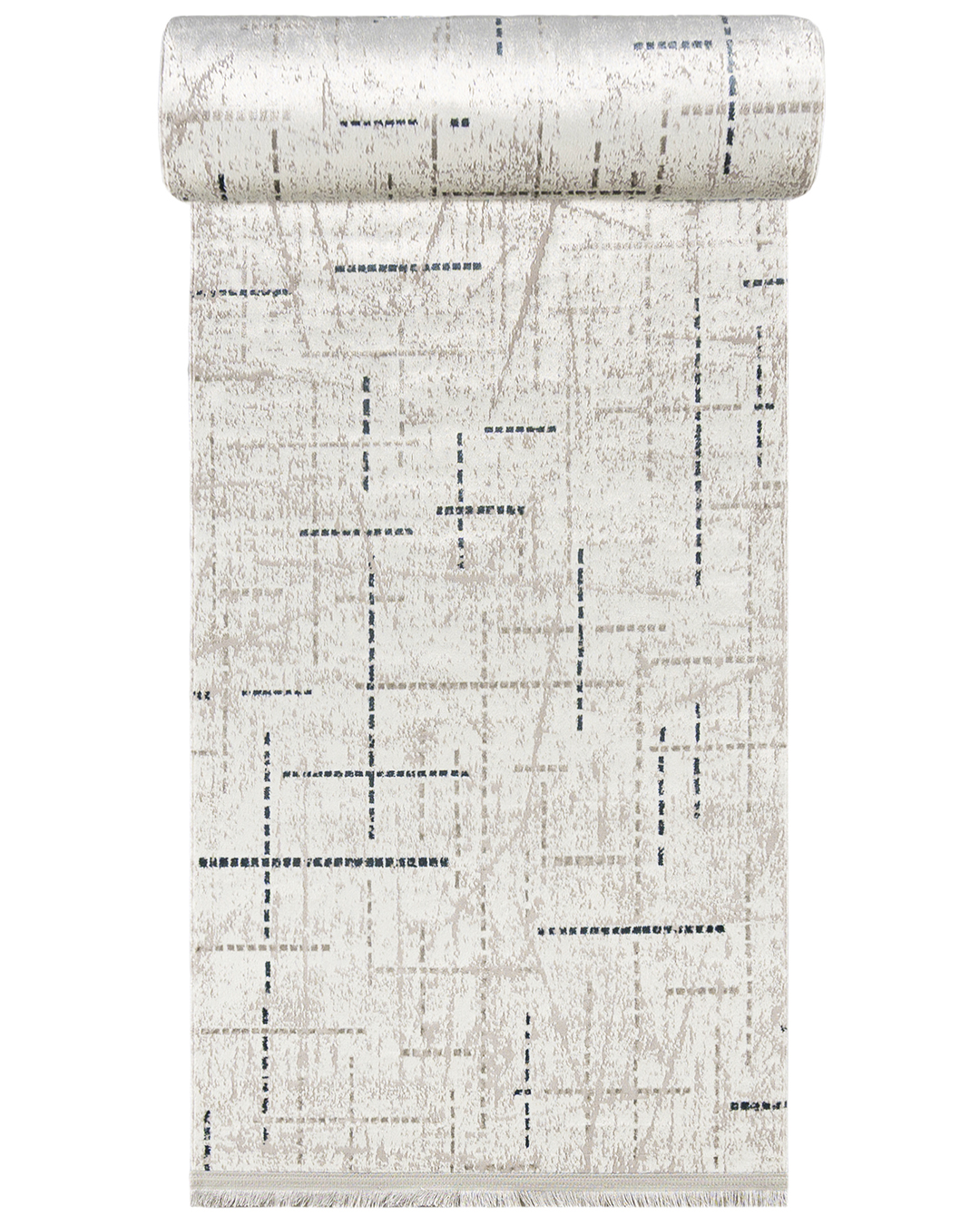 Tapis Moderne à Franges - Bari Nodo bleu - gris, bleu