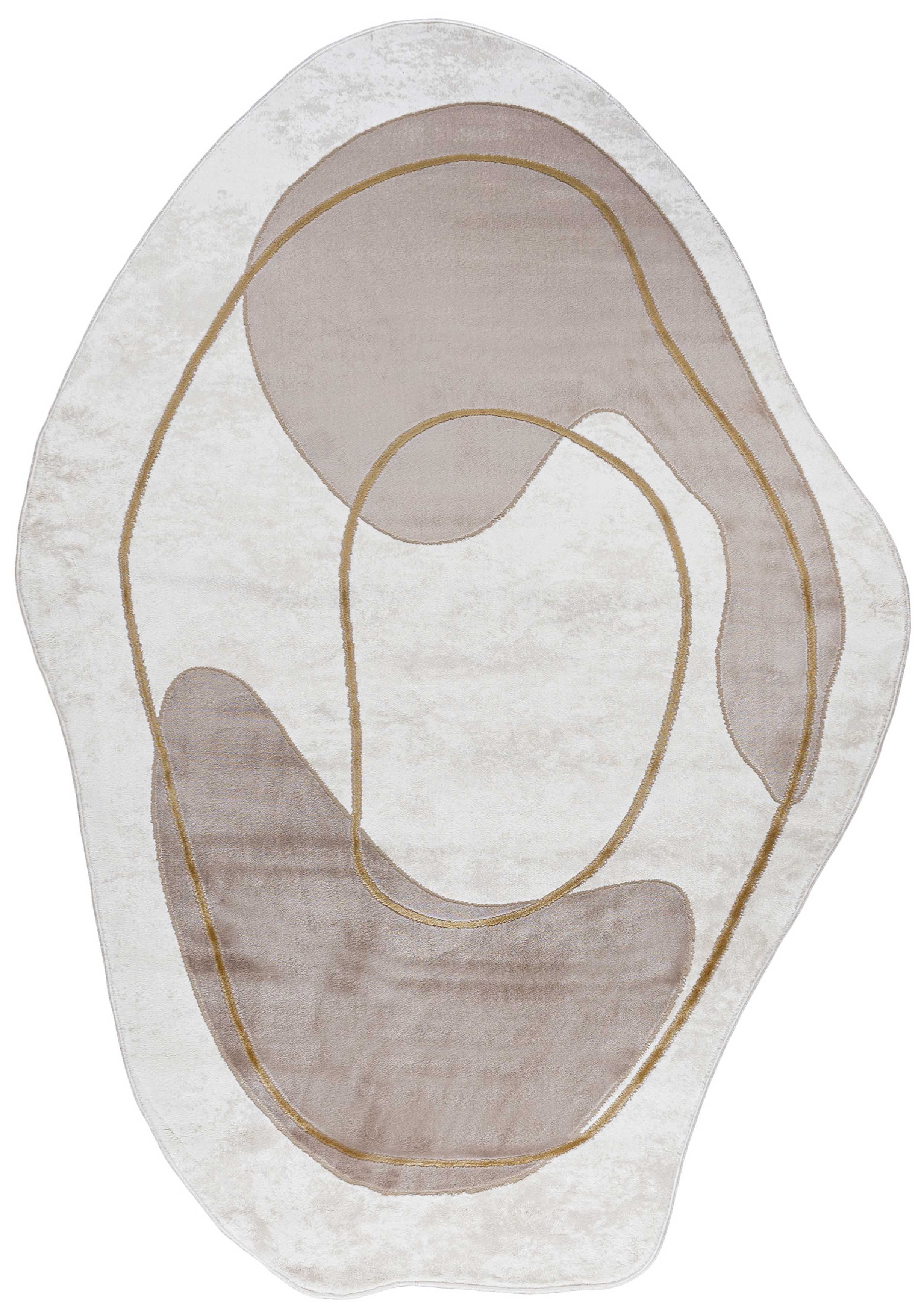 7701A tapis SILALUX - moderne, irrégulier, beige, blanc, écru, crème