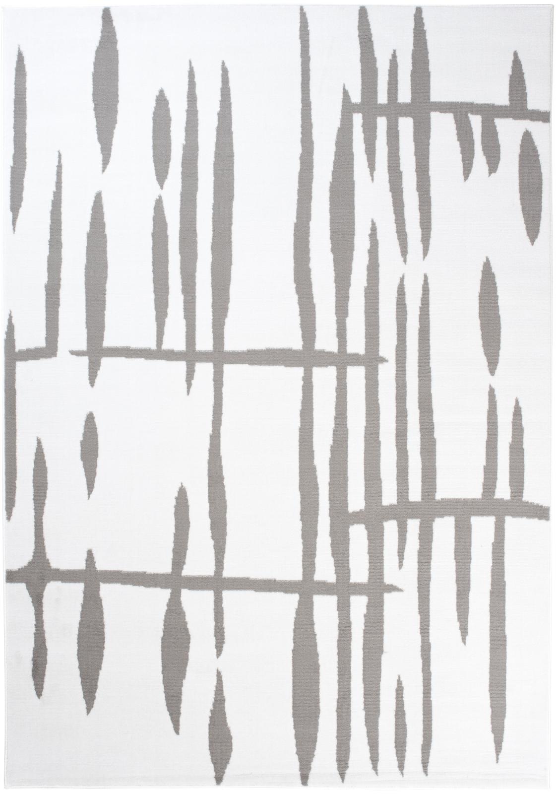 Tapis géométrique à rayures T967A WHITE - crème