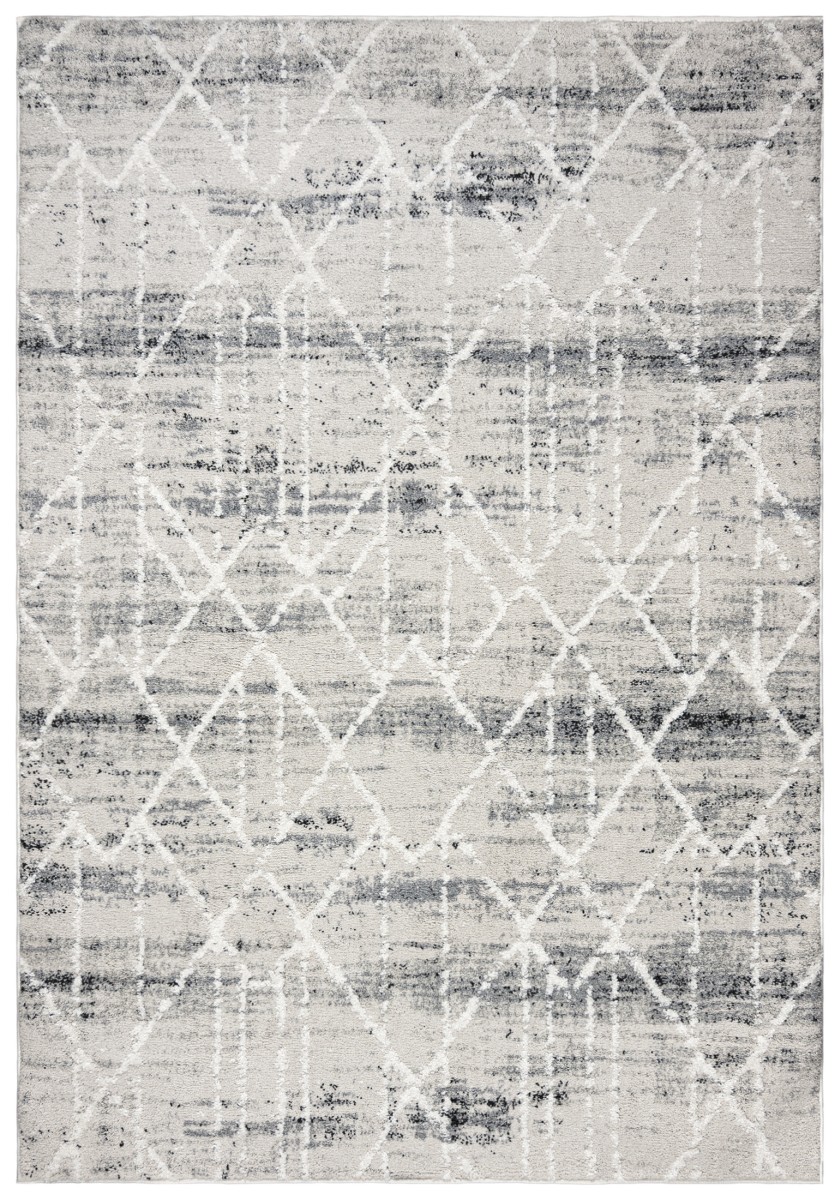Troya Tapis géométrique moderne V489C COKME CREAM - crème, gris clair