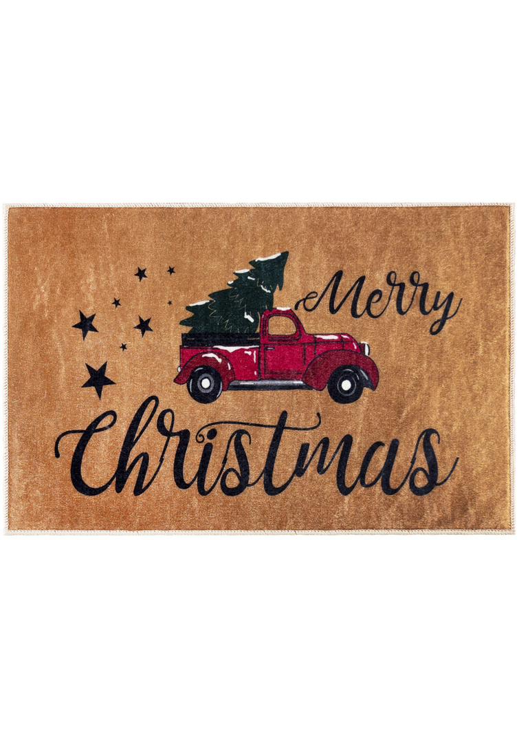 XMAS CAR tapis de Noël, tapis - paillasson XMAS CAR, marron