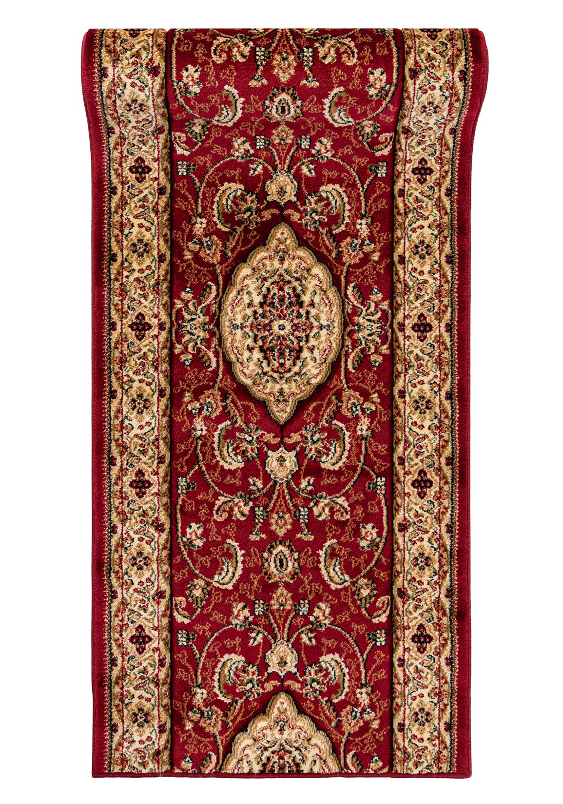 Tapis de couloir Au mètre linéaire Traditionnel - oriental YESEMEK 6956D rouge - cadre, rouge, bleu